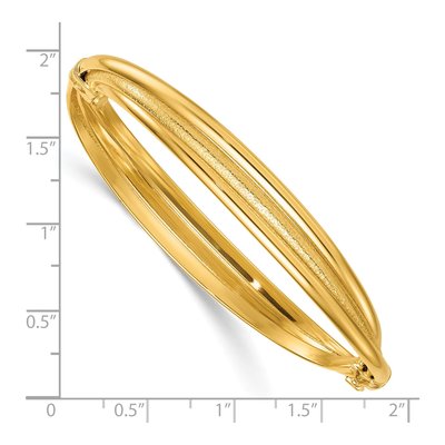 14K Yellow Gold Twisted Hinged Bangle Bracelet – view 4