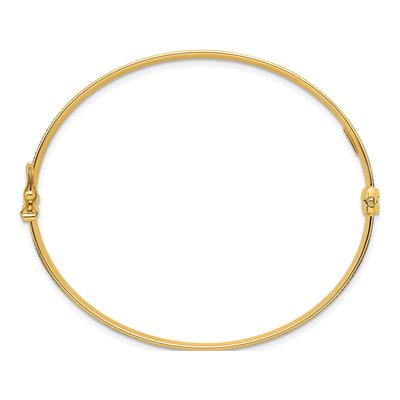 14K Yellow Gold Hinged Oval Bangle Bracelet – view 3