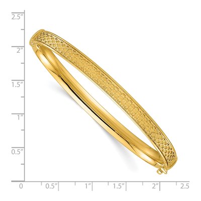 14K Yellow Gold Hinged Oval Bangle Bracelet – view 4