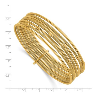 14K Yellow Gold 7-Strand Beaded Slip-On Bangle Bracelet – view 4