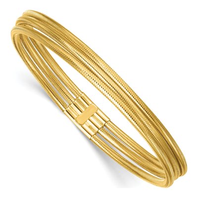 14K Yellow Gold 2.5mm Three Strand Stretch Round Mesh Chain