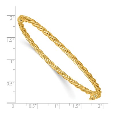14K Yellow Gold Twisted Oval Bangle Bracelet – view 4