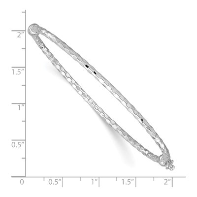 14K White Gold Hinged Oval Bangle Bracelet – view 4