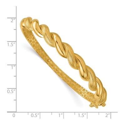 14K Yellow Gold Twisted Hinged Bangle Bracelet – view 4