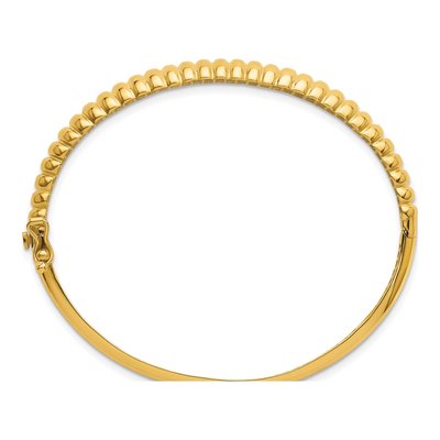 14K Yellow Gold Hinged Oval Bangle Bracelet – view 3