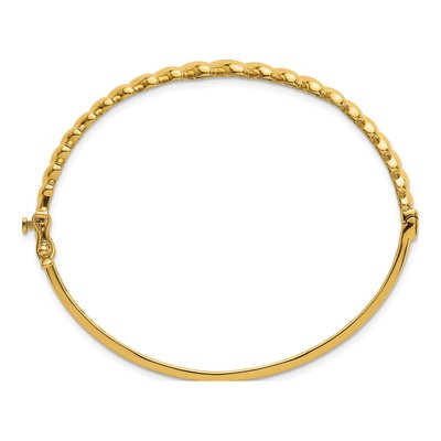 14K Yellow Gold Graduated Oval Hinged Bangle Bracelet – view 3