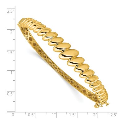 14K Yellow Gold Graduated Oval Hinged Bangle Bracelet – view 4