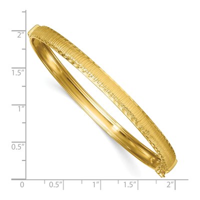14K Yellow Gold Diamond-Cut Hinged Bangle Bracelet – view 4