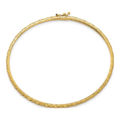 14K Yellow Gold Flexible Oval Bangle Bracelet – view 3