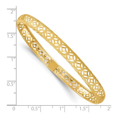14K Yellow Gold Flexible Oval Bangle Bracelet – view 4