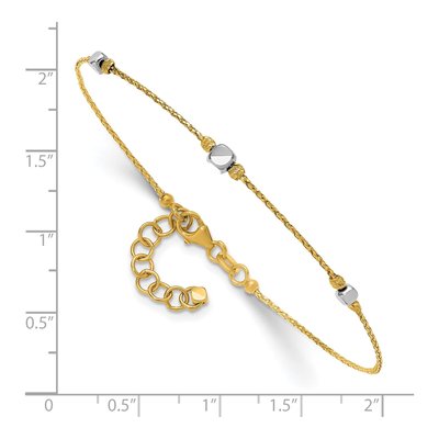 14K Two-Tone Gold Beaded Bangle Bracelet – view 5
