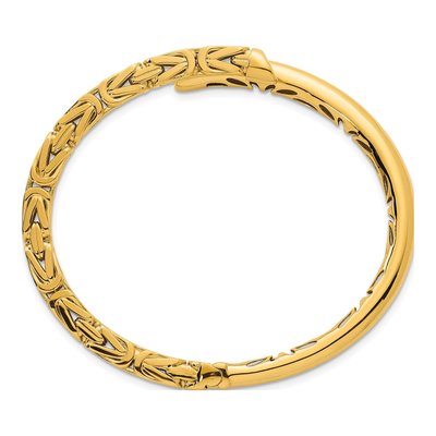 14K Yellow Gold Byzantine Hinged Cuff Bracelet – view 3