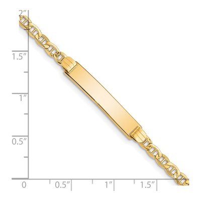 14K Yellow Gold Anchor Link ID Bracelet – view 4