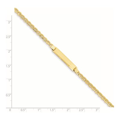 14K Yellow Gold Anchor Link ID Bracelet – view 5