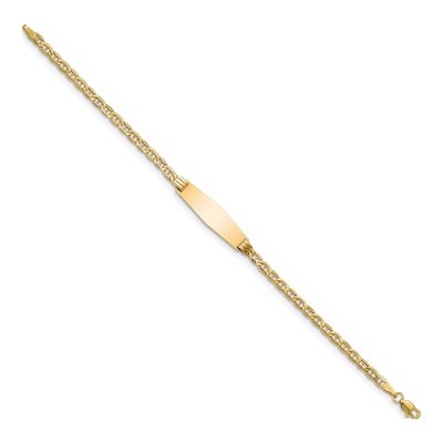 14K Yellow Gold Anchor Link ID Bracelet – view 2
