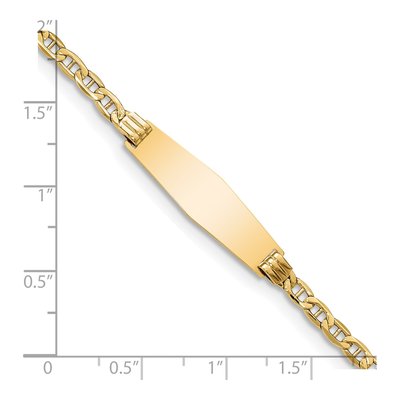 14K Yellow Gold Anchor Link ID Bracelet – view 3