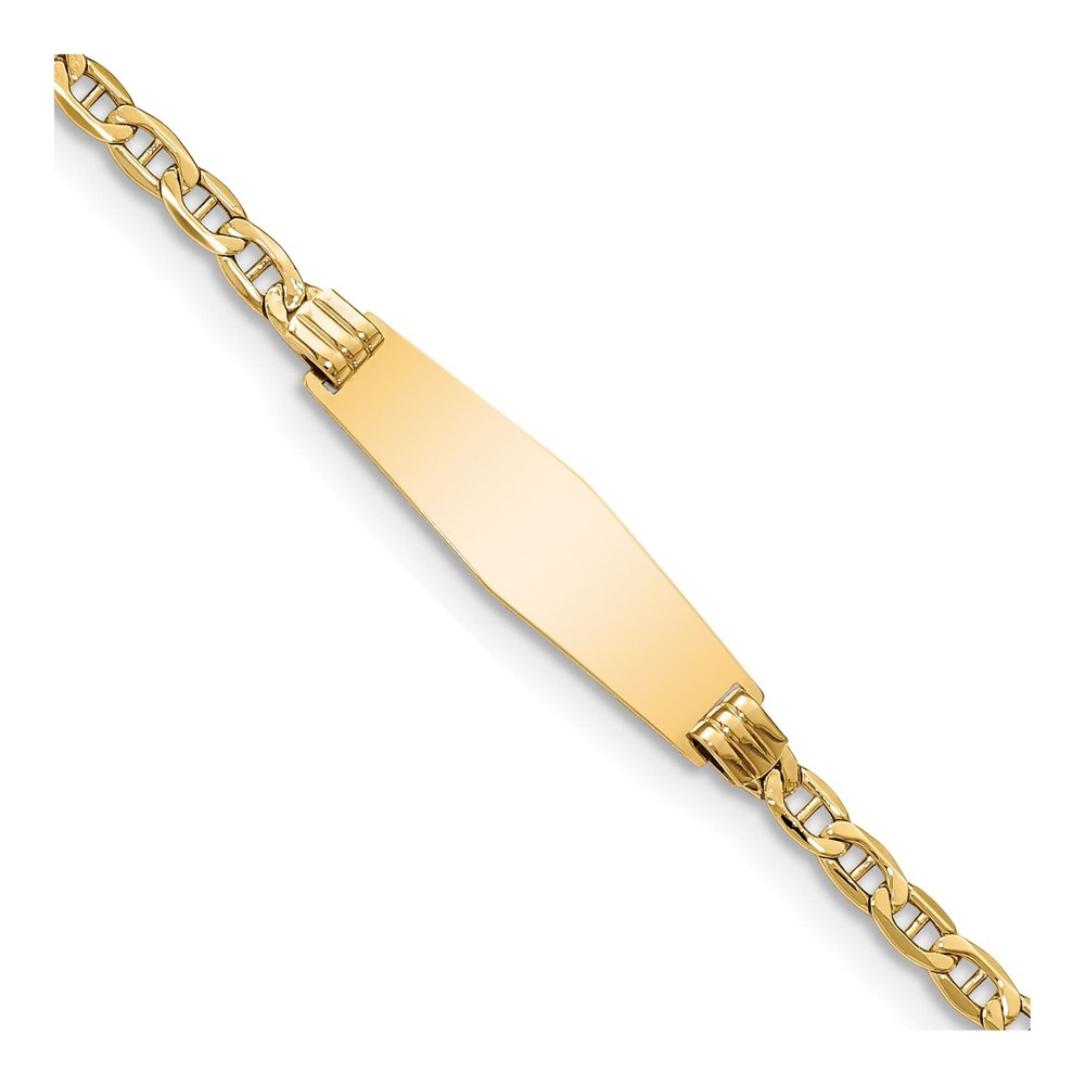 14K Yellow Gold Anchor Link ID Bracelet