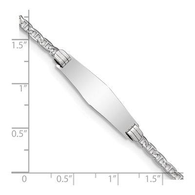 14K White Gold Anchor Link ID Bracelet – view 3