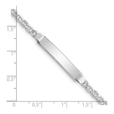 14K White Gold Anchor Link ID Bracelet – view 4