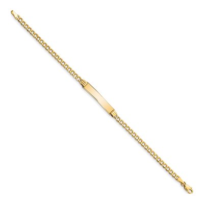 14K Yellow Gold Cuban Link ID Bracelet – view 3