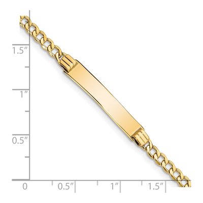 14K Yellow Gold Cuban Link ID Bracelet – view 5