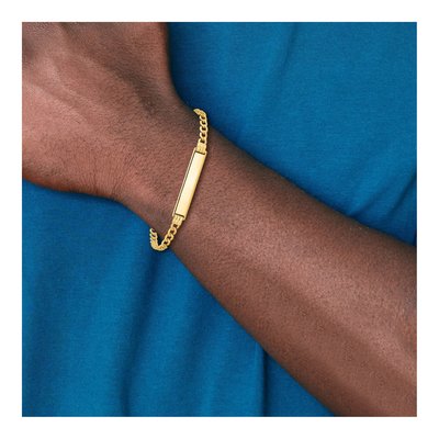 14K Yellow Gold Cuban Link ID Bracelet – view 7