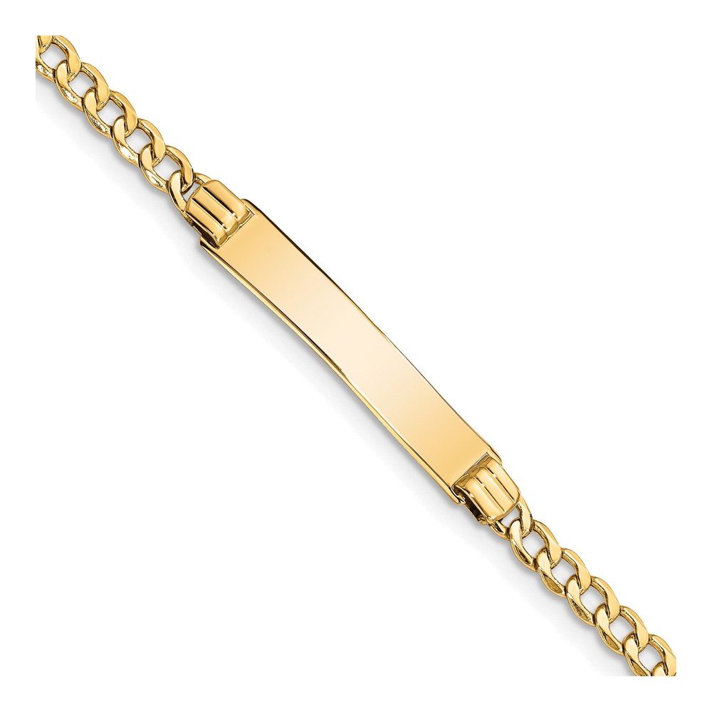 14K Yellow Gold Cuban Link ID Bracelet