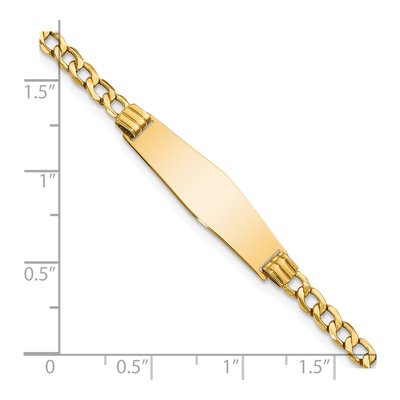 14K Yellow Gold Cuban Link ID Bracelet, 7 in – view 4
