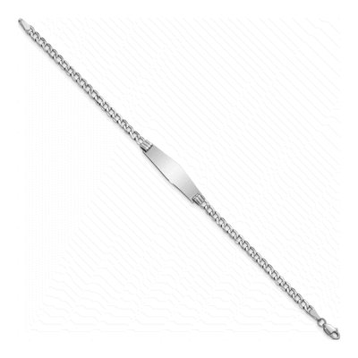 14K White Gold Cuban ID Bracelet – view 3