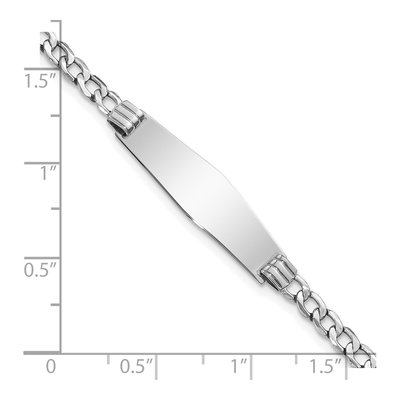 14K White Gold Cuban ID Bracelet – view 4
