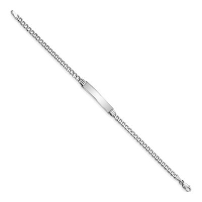 14K White Gold Cuban Link ID Bracelet – view 3