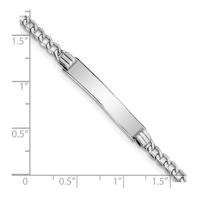 14K White Gold Cuban Link ID Bracelet – view 4