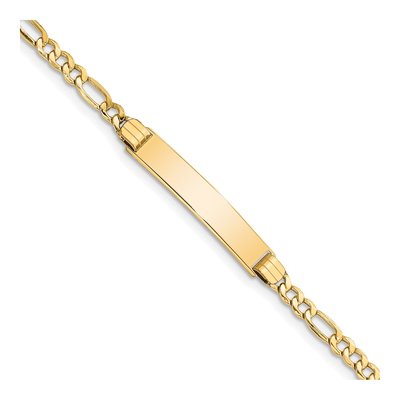 14K Yellow Gold Figaro ID Bracelet