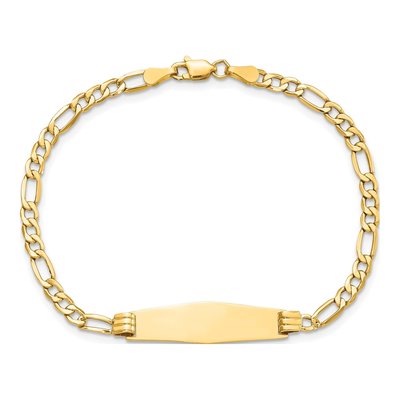 14K Yellow Gold Figaro ID Bracelet – view 5