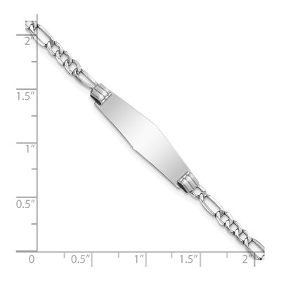 14K White Gold Figaro ID Bracelet – view 4