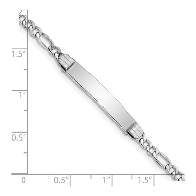 14K White Gold Figaro ID Bracelet – view 4