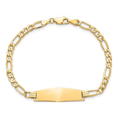 14K Yellow Gold Figaro ID Bracelet – view 5