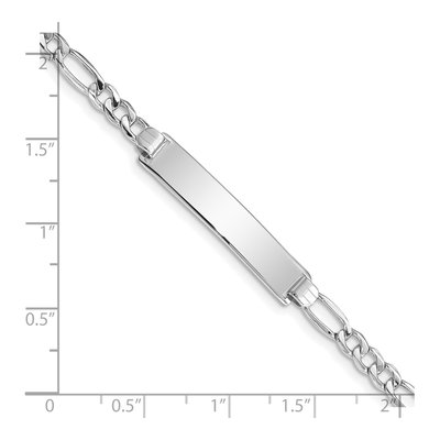 14K White Gold Figaro ID Bracelet – view 4