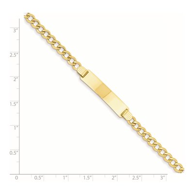 14K Yellow Gold Curb Link ID Bracelet – view 5