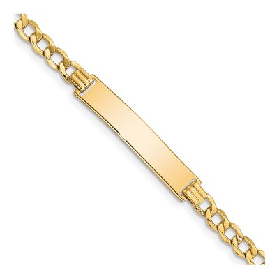 14K Yellow Gold Curb Link ID Bracelet