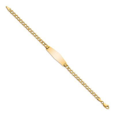 14K Yellow Gold Curb ID Bracelet – view 3