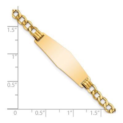 14K Yellow Gold Curb ID Bracelet – view 4