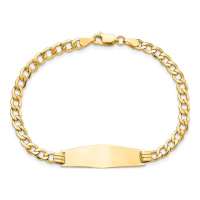 14K Yellow Gold Curb ID Bracelet – view 5