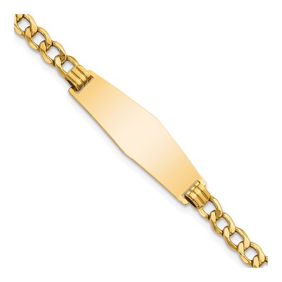 14K Yellow Gold Curb ID Bracelet