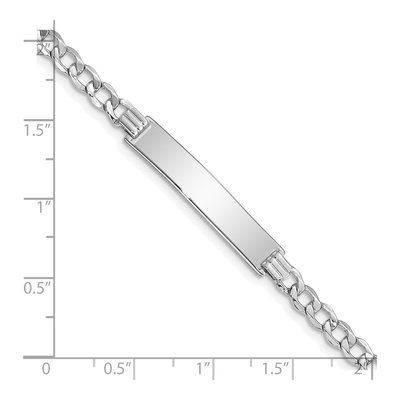 14K White Gold Curb Link ID Bracelet – view 4