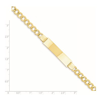 14K Yellow Gold Curb Link ID Bracelet – view 5