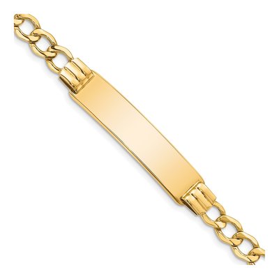 14K Yellow Gold Curb Link ID Bracelet