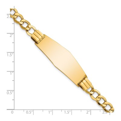14K Yellow Gold Curb Link ID Bracelet – view 4