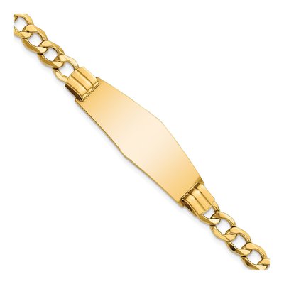 14K Yellow Gold Curb Link ID Bracelet