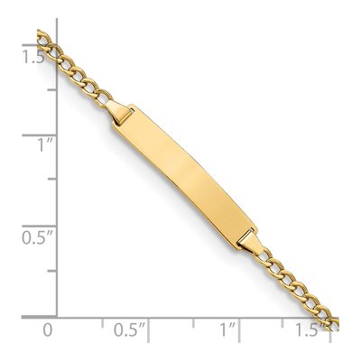 14K Yellow Gold Cuban Link ID Bracelet – view 3